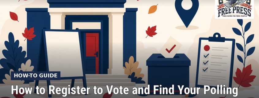 Fostoria News: Illustration, with headline: How to Register to Vote and Find Your Polling Place